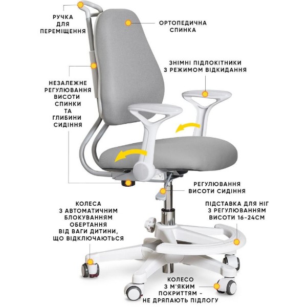 Фото - Крісло дитяче Evo-kids Mio Ergo Grey (Y-507 G)